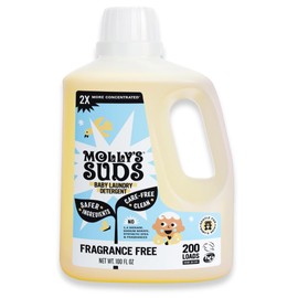 Molly's Suds Baby Liquid Laundry Detergent | Removes Formula, Poop & Spit-Up Stains | Extra Gentle for Infants, Babies, Toddlers (Fragrance Free, 100 Loads)