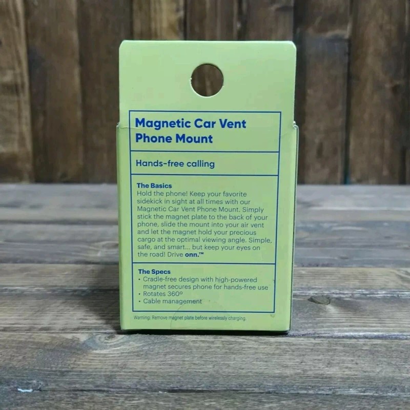 onn Magnetic Car Vent Phone Mount Hands Free Calling Safe