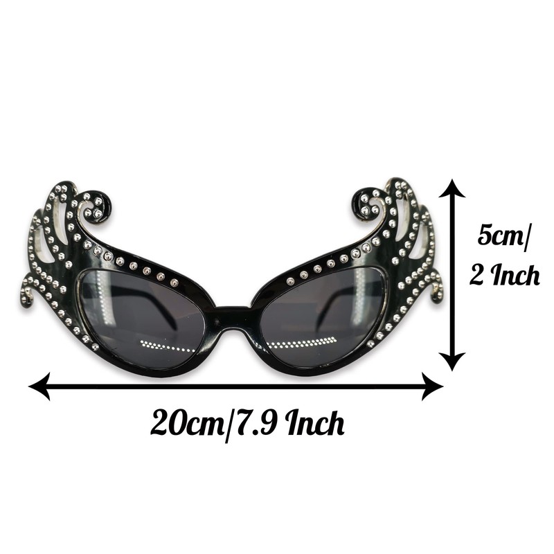 Pohotobooth Props Ltd Black Fancy Dame Edna Style Novelty Sunglasses