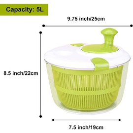 JINYUDOME Salad Dehydrator,Rotary Vegetable Washing Machine,Large Capacity,Easy to Use.