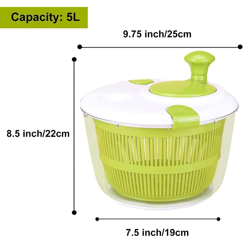 JINYUDOME Salad Dehydrator,Rotary Vegetable Washing Machine,Large Capacity,Easy to Use.
