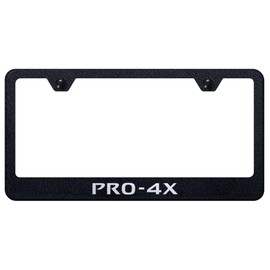 Au-TOMOTIVE GOLD Laser Etched Logo Stainless Steel License Plate Frame for Nissan Pro-4X (Rugged Black)