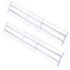 Adjustable Kitchen Drawer Organizer - Set of 2, Expandable Clear