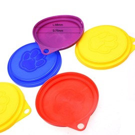 5 PCS Pet Dog Cat Food Can Cover Pet self-Sealing，Reusable pet Food lids, Environmentally Friendly（Color Random）