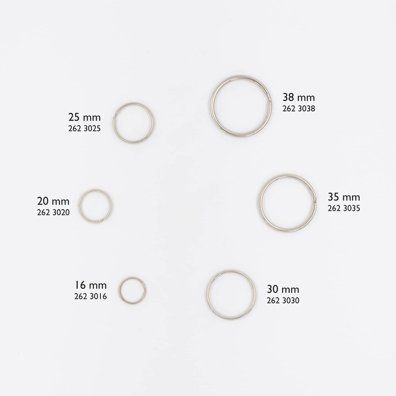 Wedo 2623016 Key Rings Metal Rings Diameter Shiny Nickel-Plated Pack