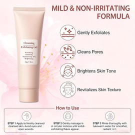 Cleansing Exfoliating Gel, Gentle Face & Body Peeling (1 Pcs) Gel Cleans Dirt & Oils Refreshing Moisturizing Brightening