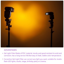 DMiotech 4pcs Corrective Gel Light Filter Overlay Transparent Plastic PVC Sheet Pink for Photo, Movie, Video