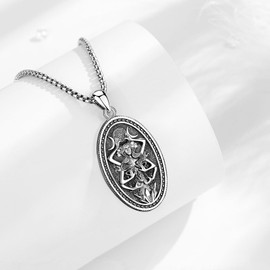 CELESTIA Hecate Necklace for Women 925 Sterling Silver Triple Moon Pendant Hekate Necklace Wiccan Witchy Necklaces Protection Pagan Amulet Jewelry