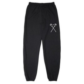 ChalkTalkSPORTS Guys Lacrosse Sticks Sweatpants | Fleece Lined Sweatpant | Black | Youth X-Large
