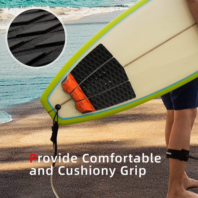 Abahub 3 Piece EVA Surfboard Deck Traction Pads with Kicker