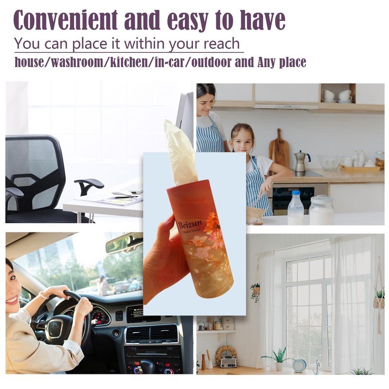 Beizun Car Tissue Holder with Facial Tissues - 4 PK
