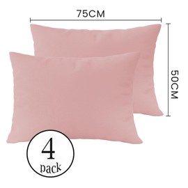 MOHAP Zippered Pillowcases 50X75 cm 4 Pack- Super Soft Breathable Brushed Microfiber Pillow Cases Cover for Hair and Skin Pink