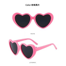 DPWOUM Hot Pink Women's Oversize Gradient Lens Heart Sunglasses 55mm Eyewear Accessories，Women's Sunglasses