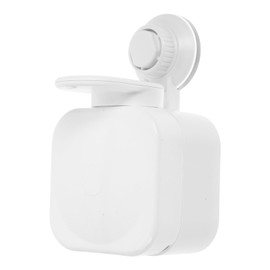Wall Mounted soap Dispenser Wall Mount soap Dispenser Plastic soap Dispenser Bathroom Accessory Wall-Mounted Suction Cup No Trace Shampoo Dispenser Container Manual White