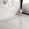 24 inch Linear Shower Drain with Tile Insert Grate Cover,