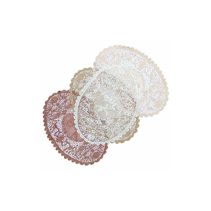 Set of 4 Lace Embroidered Table Runners, Hollow Lace Table
