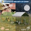 Metal Chicken Coop with Waterproof and Anti-UV Cover, 120" x40"
