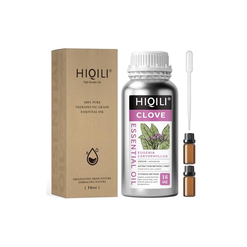 HIQILI 16 Oz Clove Essential Oil - 500 ML