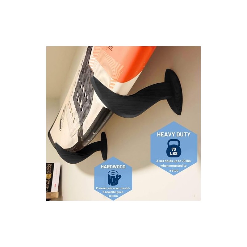 Hang 11 Surfboard Wall Mount - Stylish Wooden Rack for