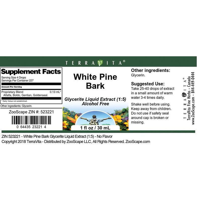White Pine Bark Glycerite Liquid Extract (1:5) - No Flavor