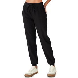 floralhue Scrubs for Women, Stretchy Yoga Pants with 5 Pockets, Cargo Jogger Scrub Pants for Women, Black, S