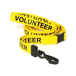 CKB LTD Volunteer LANYARDS Breakaway Safety Lanyard Neck Strap Swivel Plastic Clip for ID Card Holder - Pull Quick Release Design (Yellow, Pack of 10)
