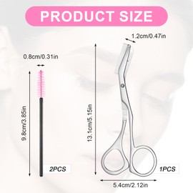 simarro Eyebrow Scissors with Combs, Eyebrow Trimmer Professional Kit for Men and Women with Brush Stainless Steel Silver Grooming Tools