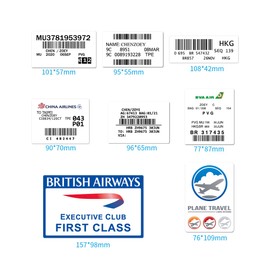 Airline Ticket Sticker Set of 30 Airlines Waterproof Seals, Suitable for Suitcases, Motorcycles, Helmets, etc