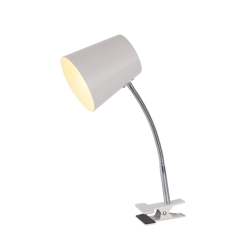 Lexi Lighting Ellie Table Lamp, White, Clamp Desk Lamp with