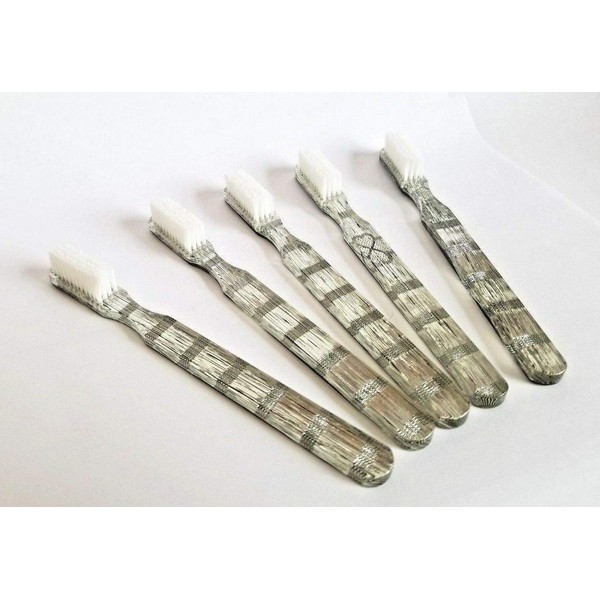 10-PACK New FUN Silver Vintage Toothbrushes By Alan Stuart of New York