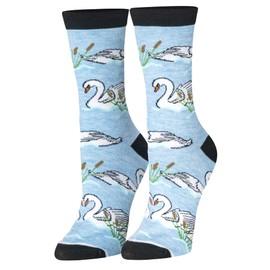 Crazy Socks – Swan Bird Print Crew Socks – Animal-Themed Novelty – Size Medium for Men, Women & Kids – Cozy Daily Wear – Great Gift for Bird Lovers, Nature Fans, Birthdays, Holidays