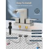 Cobbe Waterfall Bathroom Faucets 3 Hole, Brushed Nickel Bathroom Sink
