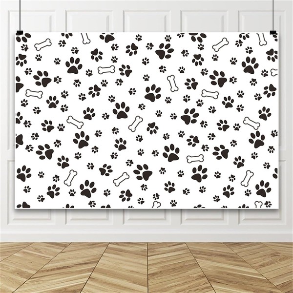 Renaiss 7x5ft Dog Footprints Backdrops for Photography Dog Paw Print