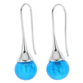 GlassOfVenice Murano Glass Drop Earrings - Aqua Blue