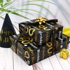5pcs 50 * 70cm Gold and Black Gift Wrapping Paper