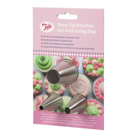 Tala Reuseable Icing Bag with 3 Stainless Steel Open Tip Nozzles, Perfect for Decorating Cupcakes and large cakes, Can be used for Piping Choux Pastry and other foods like Mashed Potato