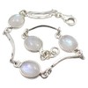 SilverStarJewel - Pulsera de plata de ley maciza con piedra