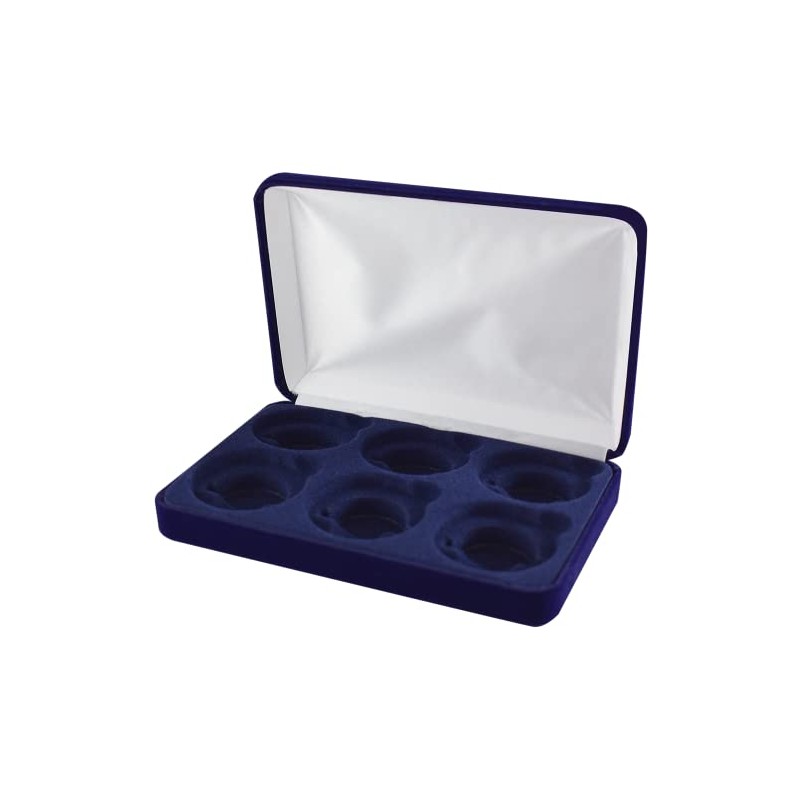 Guardhouse Caja de regalo de terciopelo azul para seis cápsulas