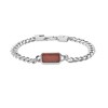 Geoffrey Beene Men's Rectangle Natural Stone Stainless Steel Chain Bracelet