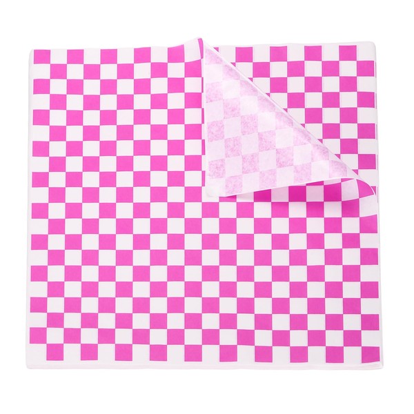 sourcing map 200pcs Square Checkered Wax Paper Sheets 11.81" x