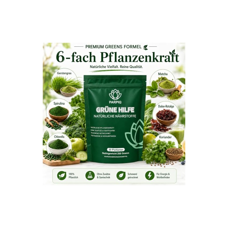 Green Detoxification Powder with Spirulina and Matcha - 2 Pack
