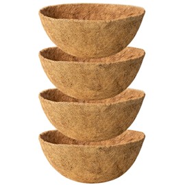Karlliu 18 Inch 4 Pack Natural Coconut Fiber Liner for Hanging planters Round Coco Replacement Liners for Flower Basket Planter Large Coco Coir Pots for Outdoor Garden Plants