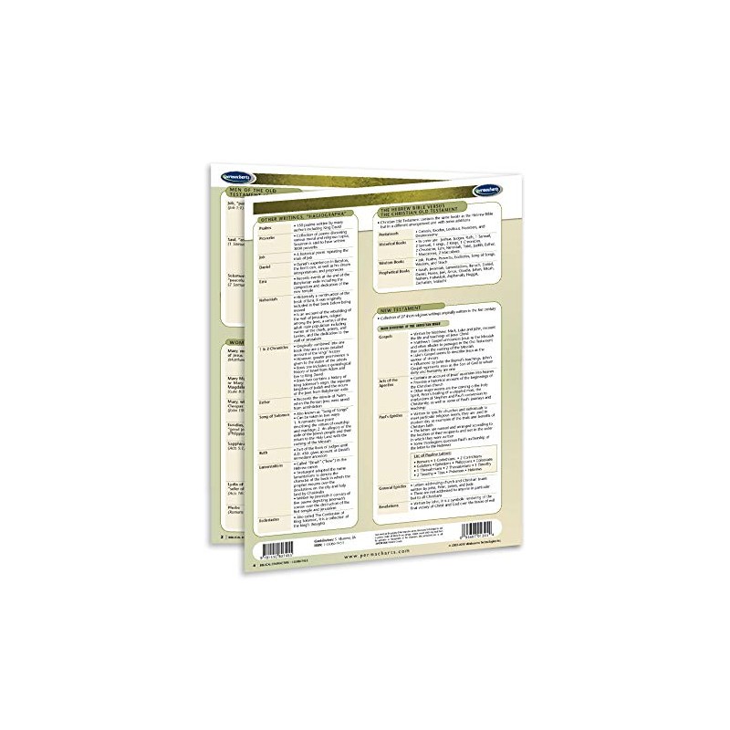 Biblical Characters - Religion Quick Reference Guide by Permacharts