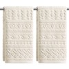 Artoid Mode Beige 3D Geometric Design Jacquard Hand Towels for