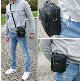 BS Bs Men's Shoulder Bag Black, black, Men's bag