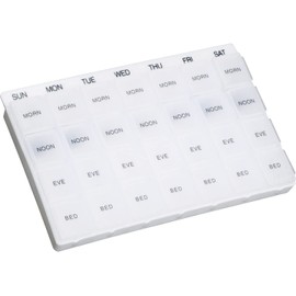 Week Day Multi Pill Dispenser. Ideal for People who take Large Numbers of Tablets Throughout the Day at Regular Intervals.
