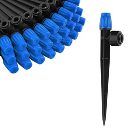 Kalolary 30PCS Drip Irrigation Emitters - Quick Connect Adjustable 360 Degree Misting Drippers, Watering System Accessories Fit for 1/4 inch Irrigation Tubing Dripper Sprinkler for Garden House (Blue)