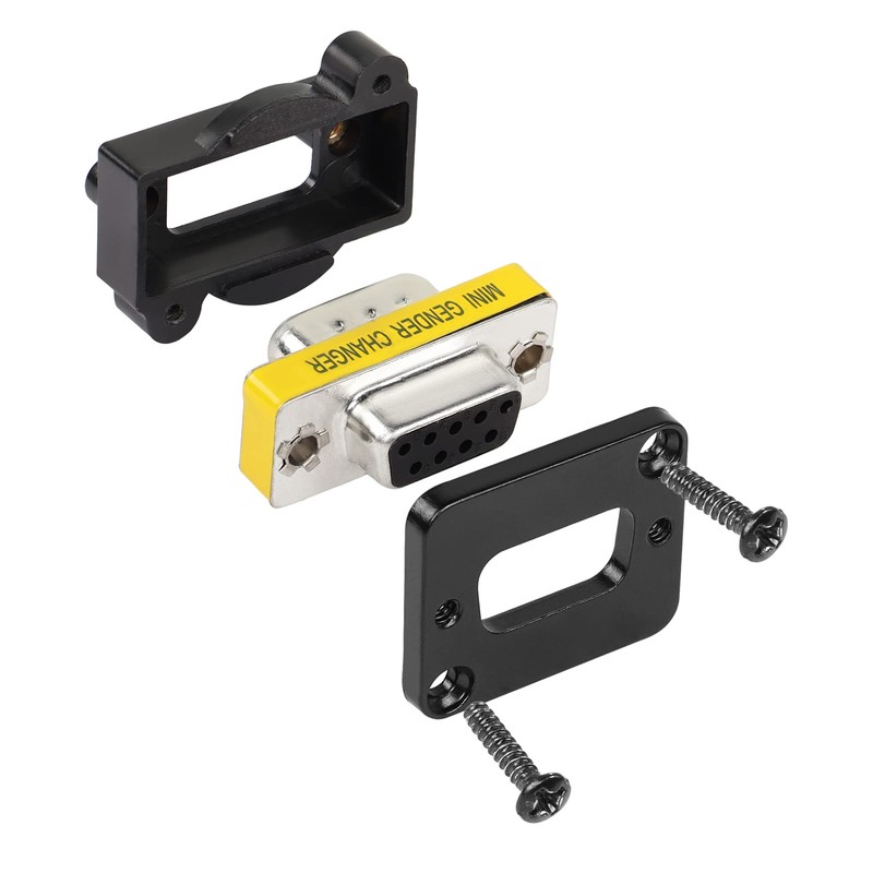QIANRENON DB9 Panel Mount Straight Through Connector Adapter 9-pin RS232