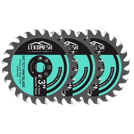 LEKOMESH Circular Saw Blade TCT 75 x 10 mm - Pack of 3 Cutting Disc Wood for Cutting Wood Plastic for Angle Grinders