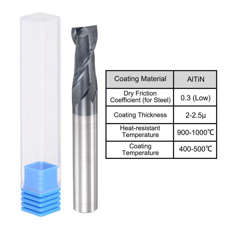sourcing map Square Nose End Mill, 10mm Tip Dia Solid
